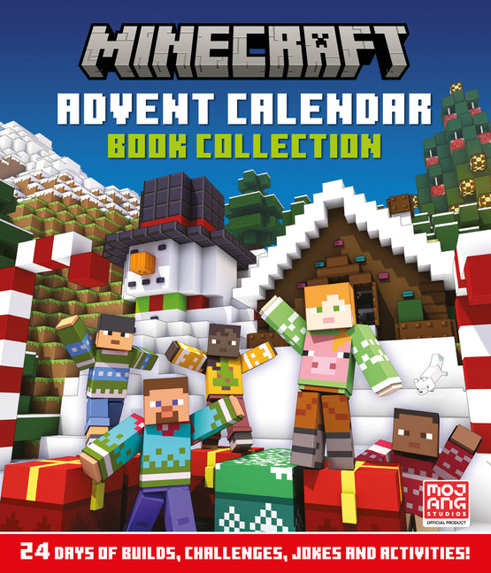 Book cover for Minecraft Advent Calendar: Book Collection: 24 Days of Builds, Challenges, Jokes and Activities!