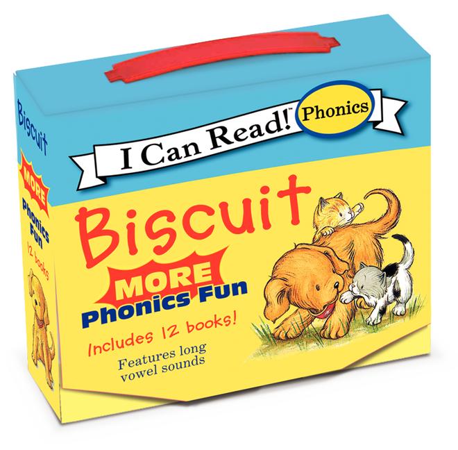Book cover for Biscuit: More 12-Book Phonics Fun!: Includes 12 Mini-Books Featuring Short and Long Vowel Sounds