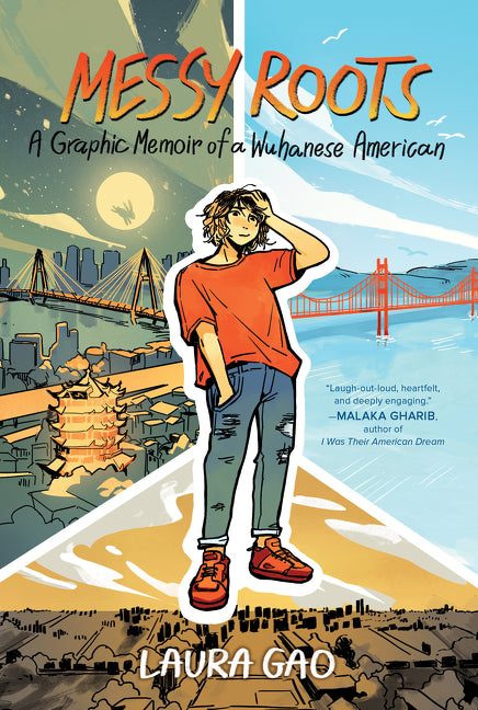 Book cover for Messy Roots: A Graphic Memoir of a Wuhanese American