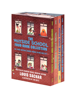 Book cover for The Wayside School 4-Book Box Set: Sideways Stories from Wayside School, Wayside School Is Falling Down, Wayside School Gets a Little Stranger, Waysid