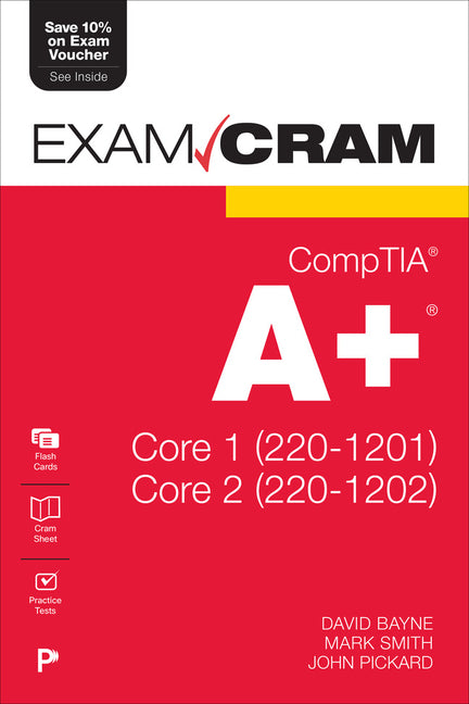 Book cover for Comptia A+ Core 1 (220-1201) and Core 2 (220-1202) Exam Cram