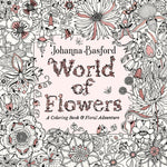 Book cover for World of Flowers: A Coloring Book and Floral Adventure