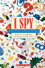 Book cover for I Spy: 4 Picture Riddle Books (Scholastic Reader, Level 1): 4 Picture Riddle Books