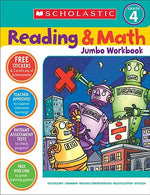 Book cover for Reading & Math Jumbo Workbook: Grade 4