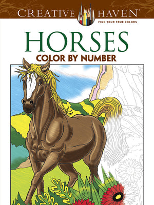 Book cover for Horses Color by Number Coloring Book
