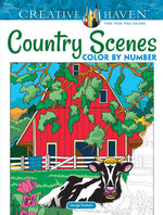 Book cover for Creative Haven Country Scenes Color by Number Coloring Book