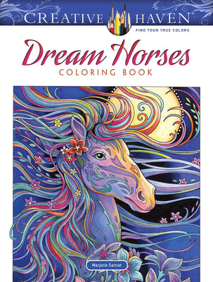 Book cover for Creative Haven Dream Horses Coloring Book