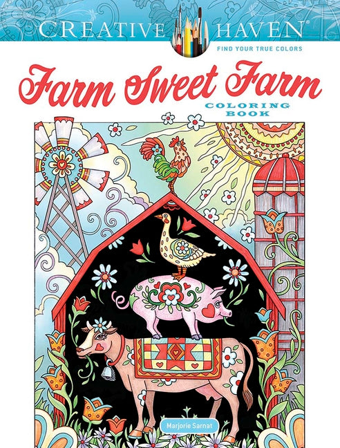 Book cover for Creative Haven Farm Sweet Farm Coloring Book