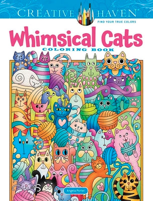 Book cover for Creative Haven Whimsical Cats Coloring Book
