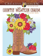 Book cover for Creative Haven Country Western Charm Coloring Book