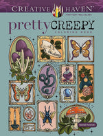 Book cover for Creative Haven Pretty Creepy Coloring Book