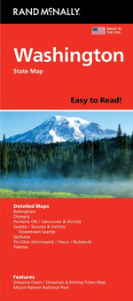 Book cover for Rand McNally Easy to Read: Washington State Map