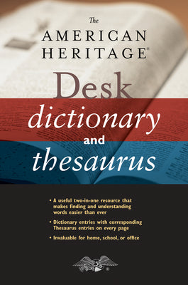 Book cover for The American Heritage Desk Dictionary and Thesaurus