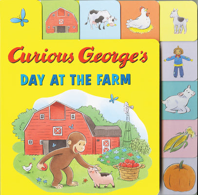 Book cover for Curious George's Day at the Farm Tabbed Lift-The-Flaps