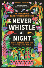 Book cover for Never Whistle at Night: An Indigenous Dark Fiction Anthology