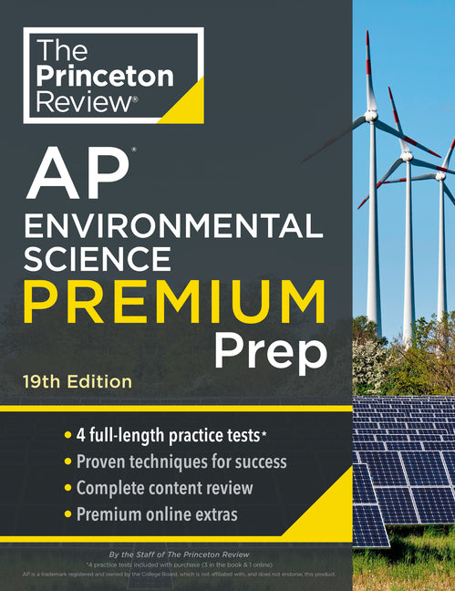Book cover for Princeton Review AP Environmental Science Premium Prep, 19th Edition: 4 Practice Tests + Digital Practice Online + Content Review