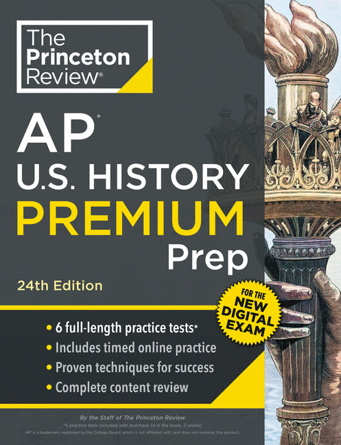 Book cover for Princeton Review AP U.S. History Premium Prep, 24th Edition: 6 Practice Tests + Digital Practice Online + Content Review