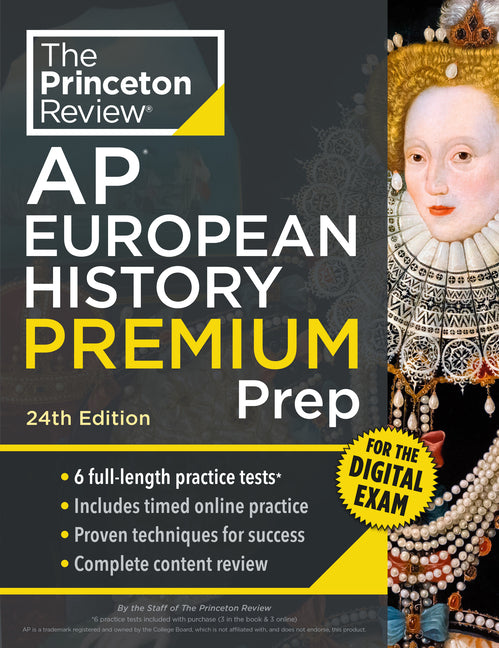 Book cover for Princeton Review AP European History Premium Prep, 24th Edition: 6 Practice Tests + Digital Practice Online + Content Review