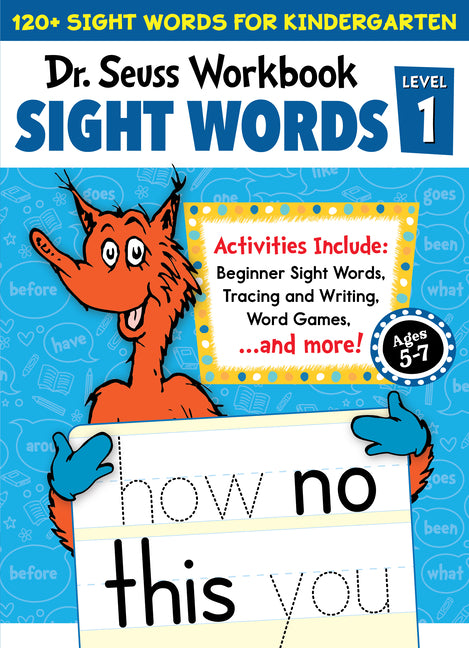 Book cover for Dr. Seuss Sight Words Level 1 Workbook: A Sight Words Workbook for Kindergarten (120+ Words, Games & Puzzles, Activity Fun, and More)