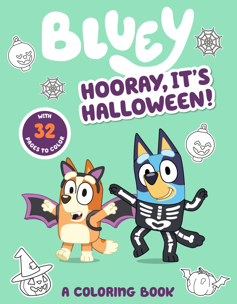 Book cover for Bluey: Hooray, It's Halloween!: A Coloring Book