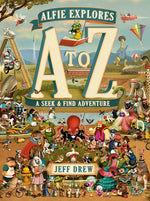 Book cover for Alfie Explores A to Z: A Seek-And-Find Adventure