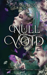 Book cover for Null & Void: A Dark Romantic Fantasy full of feminine rage.
