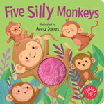 Book cover for Squeak Me!: Five Silly Monkeys: Squeaky Plush Board Book