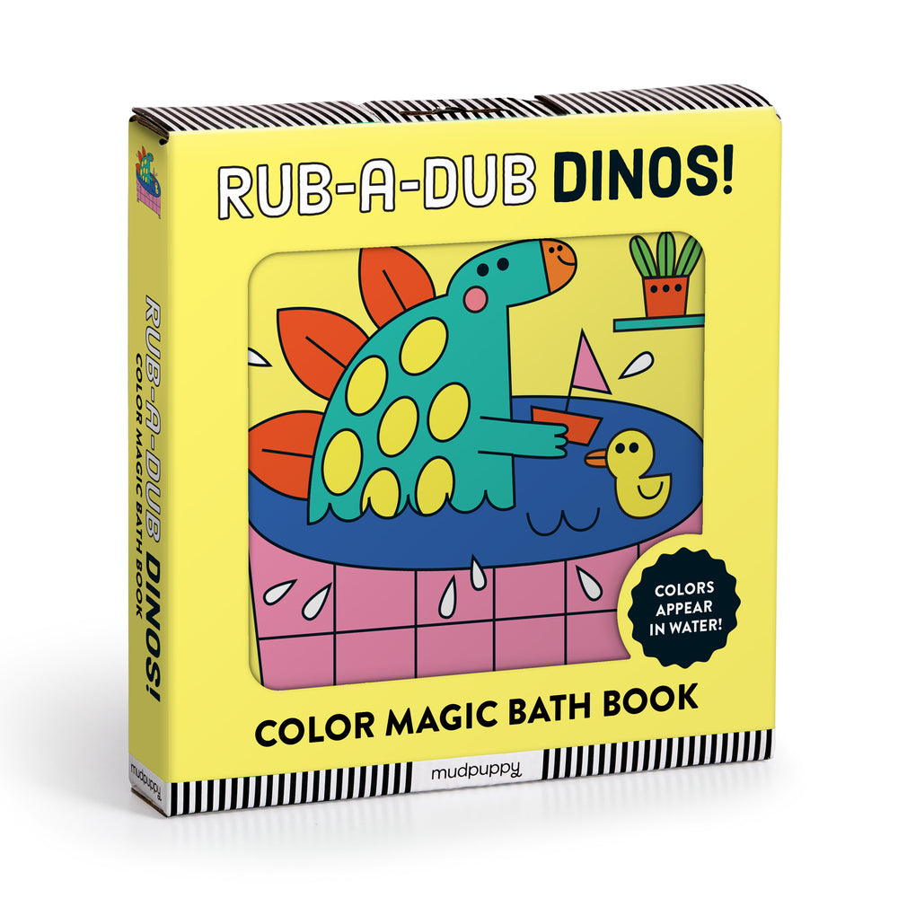Book cover for Rub-A-Dub Dinos! Color Magic Bath Book