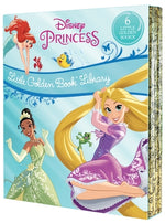 Book cover for Disney Princess Little Golden Book Library (Disney Princess): Tangled; Brave; The Princess and the Frog; The Little Mermaid; Beauty and the Beast; Cin