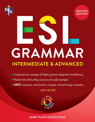 Book cover for ESL Grammar: Intermediate & Advanced