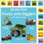 Book cover for My First Trucks and Diggers: Let's Get Driving!