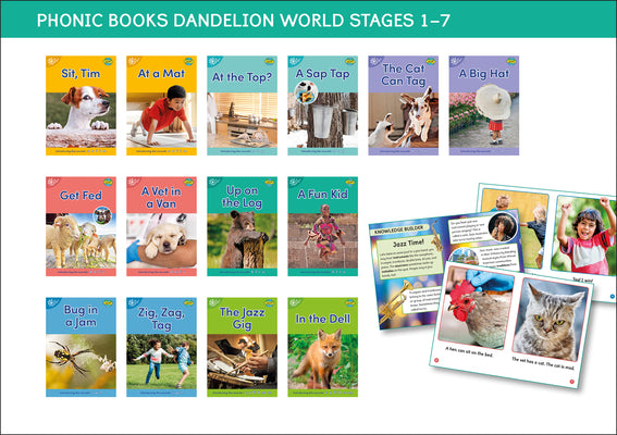 Book cover for Phonic Books Dandelion World Stages 1-7 (Alphabet Code): Decodable Books for Beginner Readers Sounds of the Alphabet