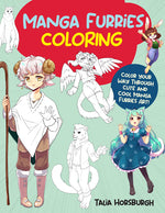 Book cover for Manga Furries Coloring: Color Your Way Through Cute and Cool Manga Furries Art!