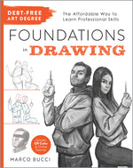 Book cover for Debt-Free Art Degree: Foundations in Drawing: The Affordable Way to Learn Professional Skills - Includes Qr Codes to Online Tutorials