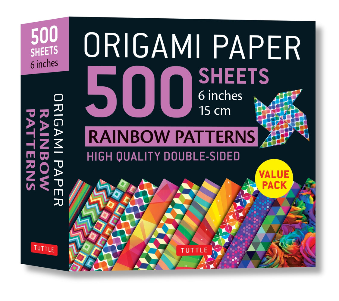 Book cover for Origami Paper 500 Sheets Rainbow Patterns 6 (15 CM): Tuttle Origami Paper: Double-Sided Origami Sheets Printed with 12 Different Designs (Instructions