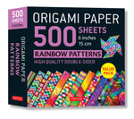 Book cover for Origami Paper 500 Sheets Rainbow Patterns 6 (15 CM): Tuttle Origami Paper: Double-Sided Origami Sheets Printed with 12 Different Designs (Instructions