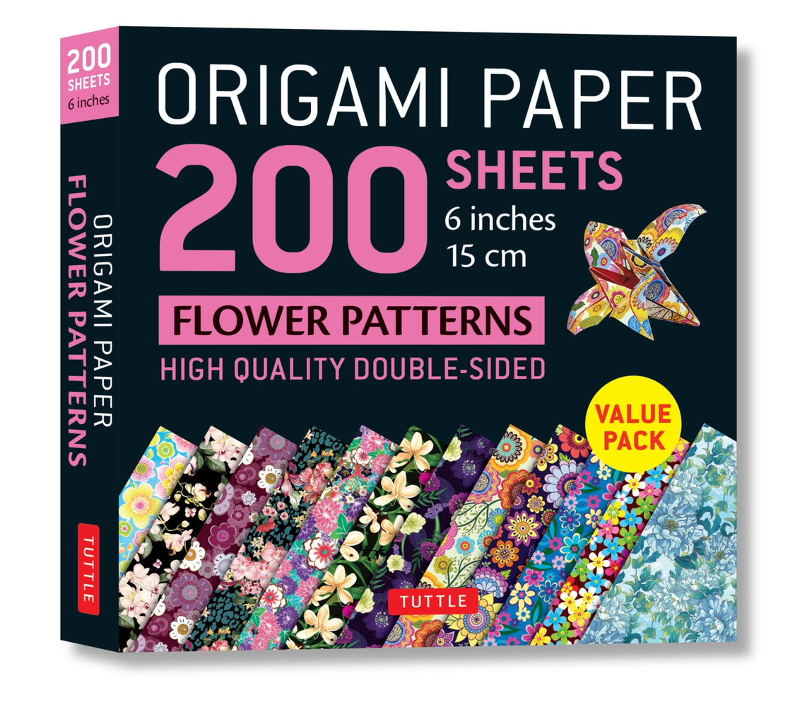Book cover for Origami Paper 200 Sheets Flower Patterns 6 (15 CM): Double Sided Origami Sheets Printed with 12 Different Designs (Instructions for 6 Projects Include
