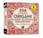 Book cover for Origami Cherry Blossoms Paper Pack Book: 256 Double-Sided Folding Sheets with 16 Different Cherry Blossom Patterns with Solid Colors on the Back (Incl