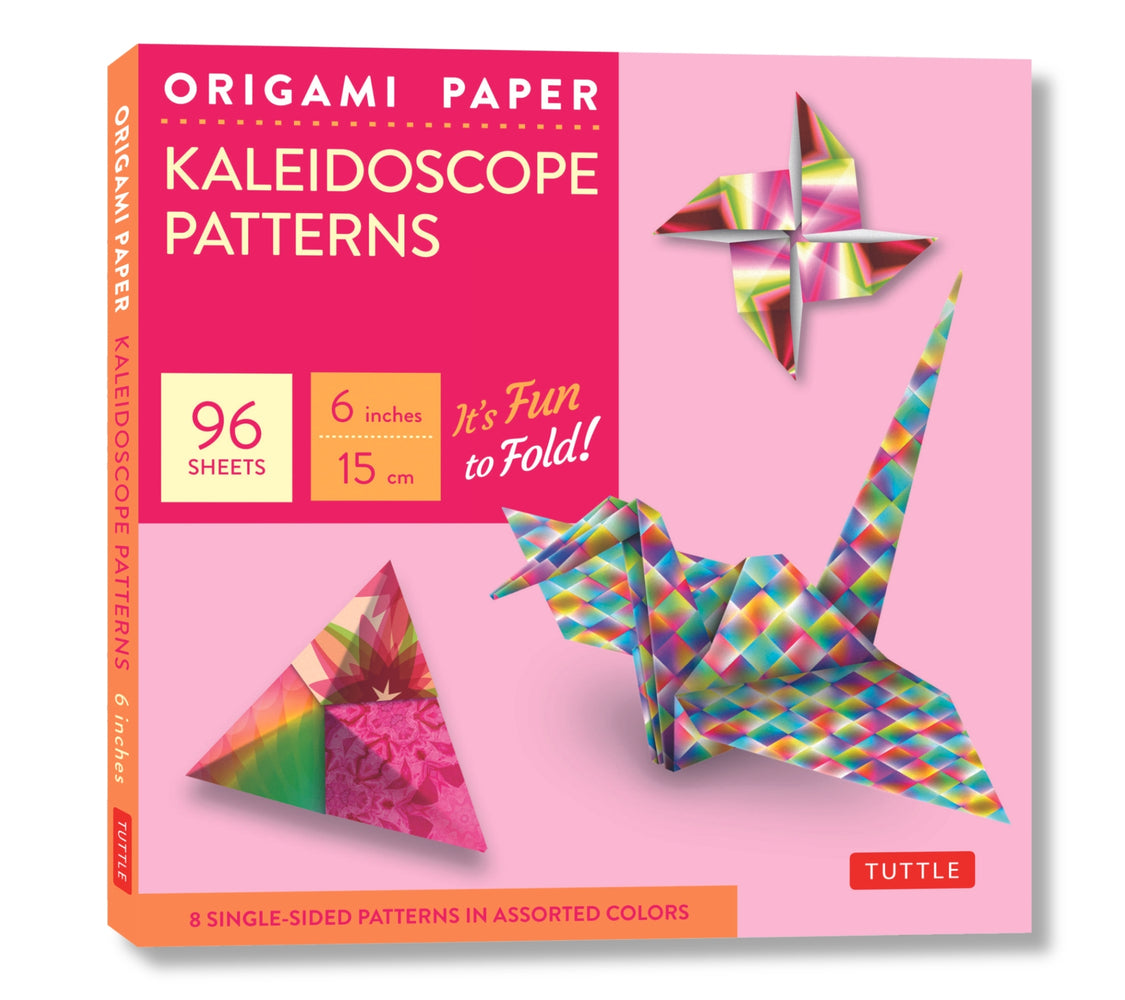 Book cover for Origami Paper - Kaleidoscope Patterns - 6 - 96 Sheets: Tuttle Origami Paper: Origami Sheets Printed with 8 Different Patterns: Instructions for 6 Proj