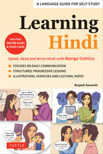 Book cover for Learning Hindi: Speak, Read and Write Hindi with Manga Comics! a Language Guide for Self-Study (Free Online Audio & Flash Cards)