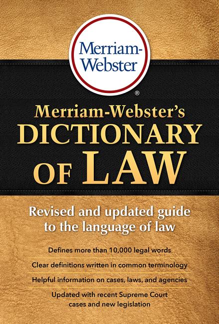 Book cover for Merriam-Webster's Dictionary of Law