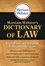 Book cover for Merriam-Webster's Dictionary of Law