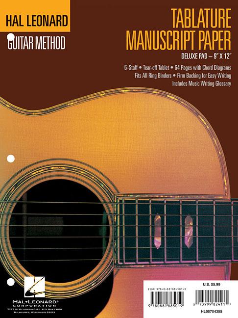 Book cover for Guitar Tablature Manuscript Paper - Deluxe: Manuscript Paper