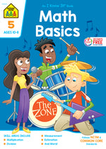Book cover for School Zone Math Basics Grade 5 Workbook (Deluxe Workbook)
