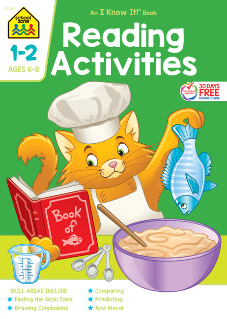 Book cover for School Zone Reading Activities Grades 1-2 Workbook (Deluxe)
