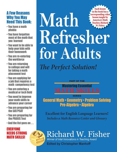 Book cover for Math Refresher for Adults: The Perfect Solution