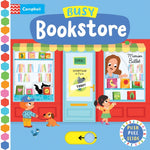 Book cover for Busy Bookstore: Push, Pull, Slide