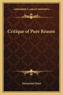 Book cover for Critique of Pure Reason