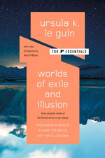Book cover for Worlds of Exile and Illusion: Three Complete Novels of the Hainish Series in One Volume--Rocannon's World; Planet of Exile; City of Illusions