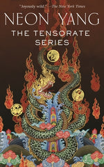 Book cover for The Tensorate Series: (The Black Tides of Heaven, the Red Threads of Fortune, the Descent of Monsters, the Ascent to Godhood)